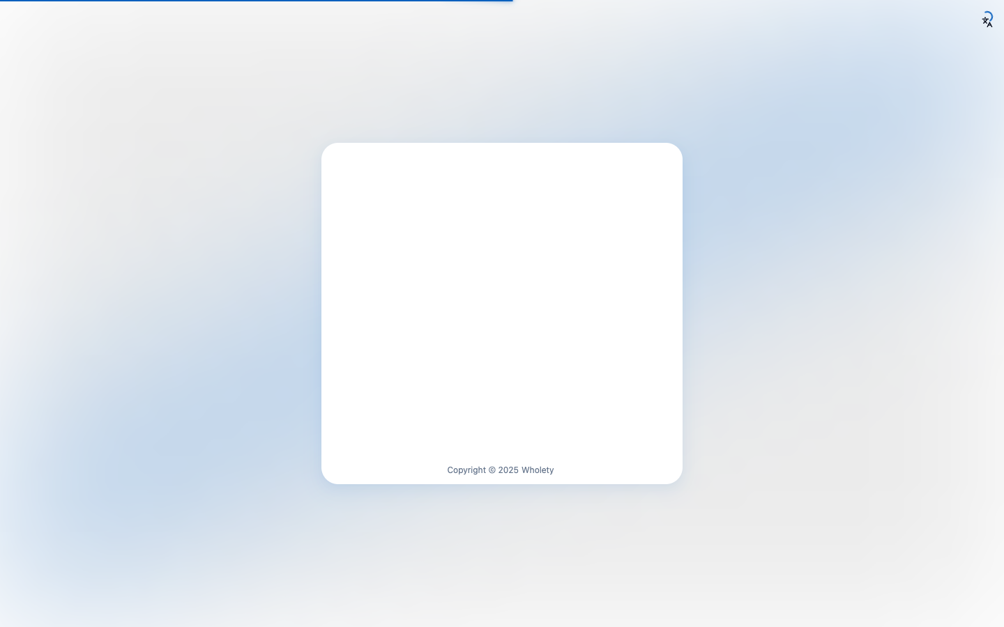 Login page